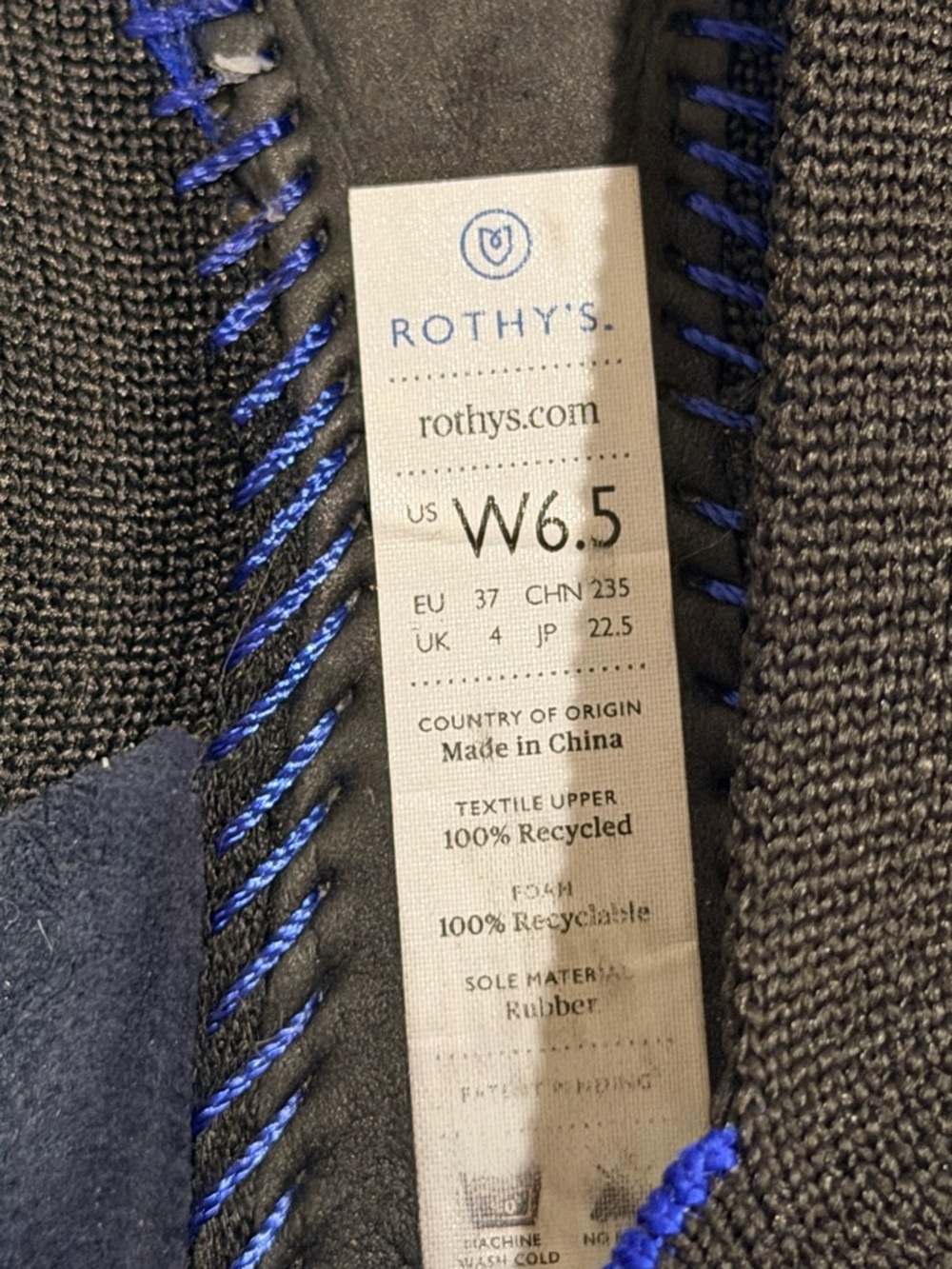 Authentic Rothy's The Point Flats Pointed Toe Flat Shoes black Women's Sz 6.5US - Picture 11 of 12